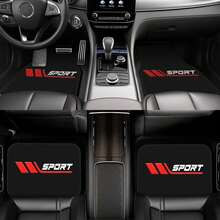 1pc/4pcs Car Floor Mats & Trunk Mats, Car Interior Mats, Car Protection Mats, Polyester Material, Red SPORT Printed Style, Suitable For Truck/Sedan/SUV - Red SPORT - View 7