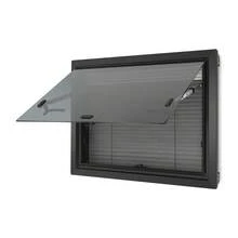 Black & White Aluminum Alloy RV Push Out Window, 65° Opening 4mm Black Tempered Glass With Insect Screen Inner Lock Handle Fit 30-80mm Wall For Camper Trailer Pickup Conversion Van 65*50cm - A - View 5