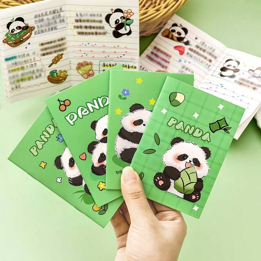 1本熊貓筆記本 文具用品 回到學校季 隨機款式熊貓印花筆記本 可愛文具學校用品 - 長方形 - 查看 1