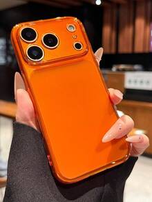 VOUVI Transparent Large Camera Phone Case Compatible With IPhone 13 14 15 16 17 Pro Max Candy Color Matte Back Anti-Drop Soft TPU Protective Cover Minimalist Clear Frame Shockproof Cellphone Shell - Black - View 2