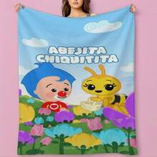 Soft Funny Abejita Chiquitita Plim Plim Blanket Cartoon Anime Printed Picnic Warm Flannel Home Travel Birthday - 12 - 查看 1