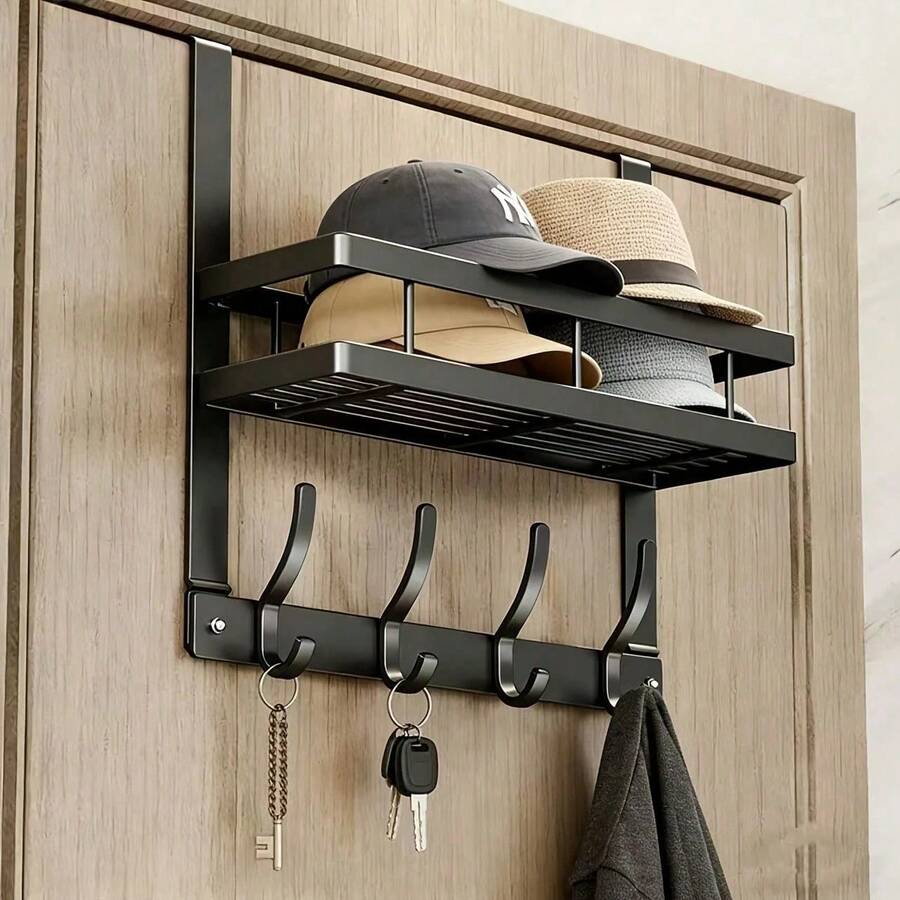 Over The Door Hook Rack - Door Back Hanging Hooks Towel Rack, Suitable For 1.33-1.77 Inch Thick Doors, Easy To Install, Household Essential, Kitchen & Bathroom Accessory - Multicolor - View 1