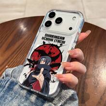 Funda de teléfono con diseño de salpicadura de pintura de Naruto Uchiha Itachi Akatsuki con cuervos y símbolo Sharingan, adecuada para iPhone 17/17 Pro/17 Pro Max/17 Air/16/15/14/13/12/11/X Series, funda iPhone 17 Pro Max, funda iPhone 17 Pro, funda iPhone 17, The Girlfriend, regalo ideal para fans del anime - transparente - Ver 5