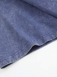 Men's Printed Vintage Washed Vest, Loose Fit, Casual Street Style, An Essential Everyday Item. - Blue - View 5
