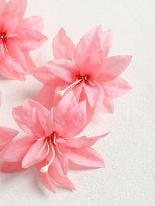 2pcs Floral Print Lily Bohemian Polyester Artificial Flower Hair Clips, Daily Beach Accessories For Women - Multicolor - View 21