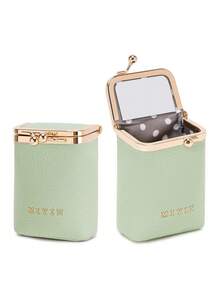 MIYIN Estuche de labial vintage con patrón de leopardo y cierre de beso con espejo interior, bolsa de cosméticos compacta portátil mini, estuche de almacenamiento de maquillaje pequeño para regalo diario de damas - Multicolor - Ver 19