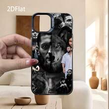 Funda para teléfono: Nueva funda de arte collage 2D plano Habib Wolf Spirit, de gama alta, simple, elegante y creativa, antiamarilleo y resistente al desgaste, impresa con UV, para la serie  17, 16, 15, 14, 13, 12, 11 Pro Max, Plus, Pro, Air, E. Adecuada para regalos de Pascua, Carnaval, Día - Negro - Ver 5