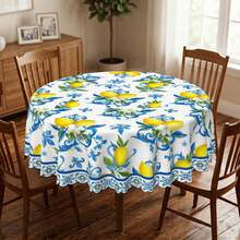 1pc Lemon Print Tablecloth, Suitable For Holidays, Parties, Birthdays, Dinner Parties, Restaurant Table Decor, All Seasons, Home Decor - Multicolor - View 2