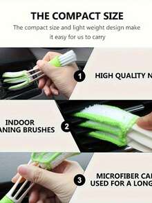 1pc 2-In-1 Multifunctional Detachable Washable Car Air Vent Cleaning Brush, Car Air Vent Cleaner, Ergonomic Design, Durable Plastic Bristles, Suitable For Cleaning Car Interior Details And Corners, Boat And Vehicle Air Vents - One Size Fits All - View 9