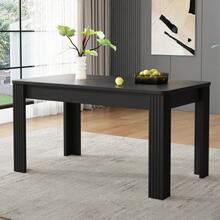 Dining Table, Contemporary Dining Table, Sturdy Dining Table, Four-Legged Table, Oak Table, Rectangular Dining Table, Coffee/Leisure Table, Modern And Minimalist Dining Table - 黑色 - 查看 4