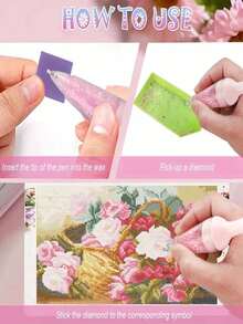 8pcs 5D Diamond Painting Tool Set, Includes Tray And Clay, Multi-Color Handmade Nail Art Vase Diamond Sticker Tool Kit - A - View 3