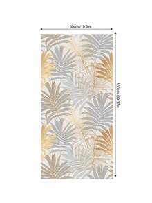 ihomeli Tropical Vegetation Print Static Adhesion Window Film, Vintage PVC Frosted Glass Privacy Film, Self-Adhesive Translucent Glass Sticker - Multicolor - View 7