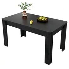 Dining Table, Contemporary Dining Table, Sturdy Dining Table, Four-Legged Table, Oak Table, Rectangular Dining Table, Coffee/Leisure Table, Modern And Minimalist Dining Table - 黑色 - 查看 11
