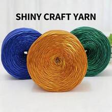Shiny Metallic Color Plain Crochet Yarn, Premium Braided Craft Line Ribbon Rope, Multi-Color Durable Braided Yarn, Suitable For Making Handbags, Hats, Home Decor, Sewing And Knitting Projects - 1 Piece - View 3