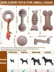 4pcs Different Shaped Dog Chew Toy Set, Suitable For Puppies, Cute Pink Puppy Toys, Puppy Teething Toys, Soft Interactive Chew Toys, Suitable For Small Dogs - Grey - View 5