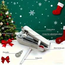 Máquina de coser portátil mini, modelo de costura manual simple de mano, máquina de costura portátil para el hogar, blanca - 1 pieza, máquina de costura pequeña - A - Ver 6