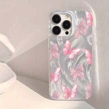 Phone Case: Full Screen Pink Butterflies: Half Wrap Case With Flight Lens, Suitable For The  14 Pro Series, Protective Cover - Multicolor - View 5