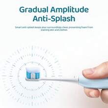 Cepillo de dientes eléctrico recargable Panasonic EW-DC033W, Blanco/Azul, Larga duración de batería, Control de placa con limpieza profunda, Juego completo con tapa & cabezales de cepillo - Azul - Ver 3