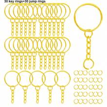 Juego de 60 piezas para hacer llaveros con anillos de llave abiertos, con anillos de cadena y anillos conectores abiertos, adecuado para manualidades DIY, creación de llaveros creativos, colgantes para mochilas, carteras y bolsos, colgantes para decoración de fiestas (5 colores disponibles) - Cadena de apertura Bucle pequeño - Ver 11