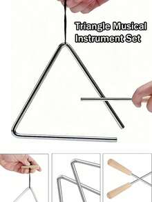 Professional Triangle Instrument Set With Striker, Fun Percussion Instrument | Handheld Design, Suitable For Music Performance And Accompaniment - Perfect Birthday Gift, Holiday Present, Celebration Or Wedding Party - Multicolor - View 5
