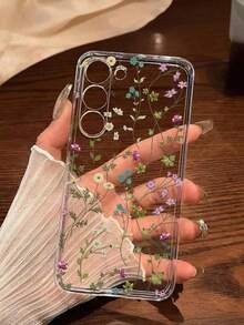 1 Piece Fashionable Blue Flower Design Soft Phone Case, Compatible With IPhone, Honor, , Galaxy A04e/12/A13/A14/A34/A50/A52/A53/A54/S21/S22/S23/S24/S25/S25Ultra, 6A/7A/8A, 12T/13T, Waterproof, Shockproof, Dropproof, Scratch-Resistant, International Version, Not The Domestic Version - 透明 5 - 查看 1