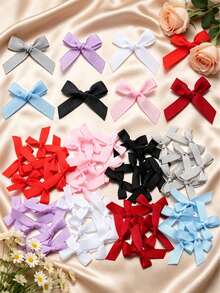 (50 Pieces/Bag, 100 Pieces/Bag) 1 Cm Ribbed Ribbon Bows 5 Cm X 4 Cm Mini Decorative Bows For DIY Crafts, Gift Wrapping, Hair Accessories, Clothing Decoration, Scrapbooking - Ribbed Bow - View 18