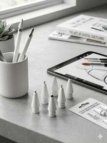 PCS 替換筆尖 適用於 Apple Pencil 第1代/第2代，筆尖適用於 iPad Pro Pencil 2/1 代，Pro Pencil 套組 聖誕節、家人、朋友、生日、節日最佳禮物 筆配件 - 彩色 - 查看 1