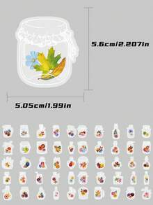 SCXXBSW 50pcs Romantic Dried Flower Stickers On Transparent PET Film; Ideal For Decorating Bullet Journals; Self-Adhesive; Perfect For Doodling, Office Chairs, Backpacks And Stationery; Suitable As Party Favours And Gifts; Suitable For Year-Round Use - A - View 3