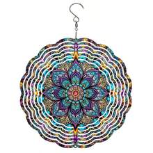 Patrón de mandala colorido 3D de 10" X 10" con gancho giratorio de 360°, decoración colgante interior/exterior creativa de doble cara (sin incluir el colgante), estilo aleatorio - A - Ver 4