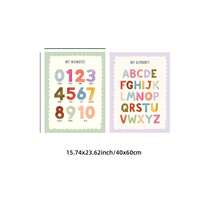 1/2pcs Frameless Educational Poster, Letter & Number Design, Colorful Kids Room & Classroom Decor, Minimalist Apartment Back To School Season Fashion Poster, Dorm Essential - Alphabet - View 14
