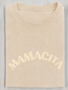 Il, High Quality Batik Cotton Vintage Fashion Brand T-Shirt, Women's T-Shirt, Beach Essential, Summer T-Shirt, Holiday Gift, Perfect Gift, 100% Cotton - 杏色 - 查看 1