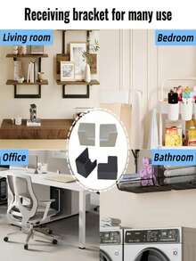 2 Packs Wall-Mounted Bathroom Scale Storage Rack, No-Drill Bracket, Adjustable Hooks, Smart Scale & Umbrella Holder, Black/White, Bathroom Accessories, Suitable For Bathrooms, Kitchens, And Home Gyms, Space-Saving, Christmas Decoration - Shelf 2 - View 5