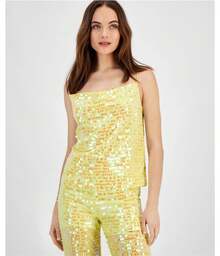 Hugo Boss Womens Emelished Sleeveless Blouse Top - Yellow - View 2