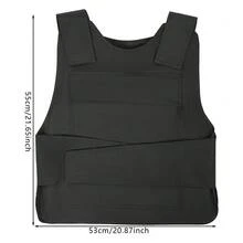 Black Outdoors Protective Vest, Adjustable Security Training Protective Vest, Adjustable Vest For Training Activity For Security Personnel, Prison Guards, Construction Workers - Black 1pcs - View 2