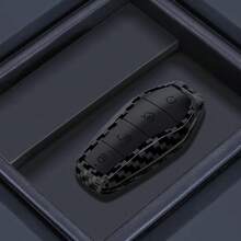 ABS Carbon Fiber Car Key Case Cover Shell For BYD Qin Plusdmi Atto 3 EV Dolphin Durable 4 Buttons Protected Keychain Fob Bag - Type a - View 10