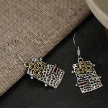 Bohemian Spiral Earrings, Suitable For Women's Daily Commute And Vacation Style, Vintage Contrast Long Earrings, Women's Wedding Banquet Party Gift - Silver - View 6