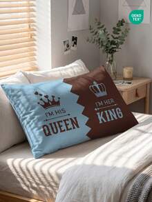 1/2 piezas Fundas de almohada estampadas sin relleno, fundas de almohada de tela suave, múltiples patrones disponibles, suaves y transpirables, amigables con la piel y cómodas, textil para el hogar acogedor, adecuado para ropa de cama del hogar y artículos esenciales de ropa de cama para dormitorios escolares, fundas de cojín de sofá - Multicolor - Ver 6