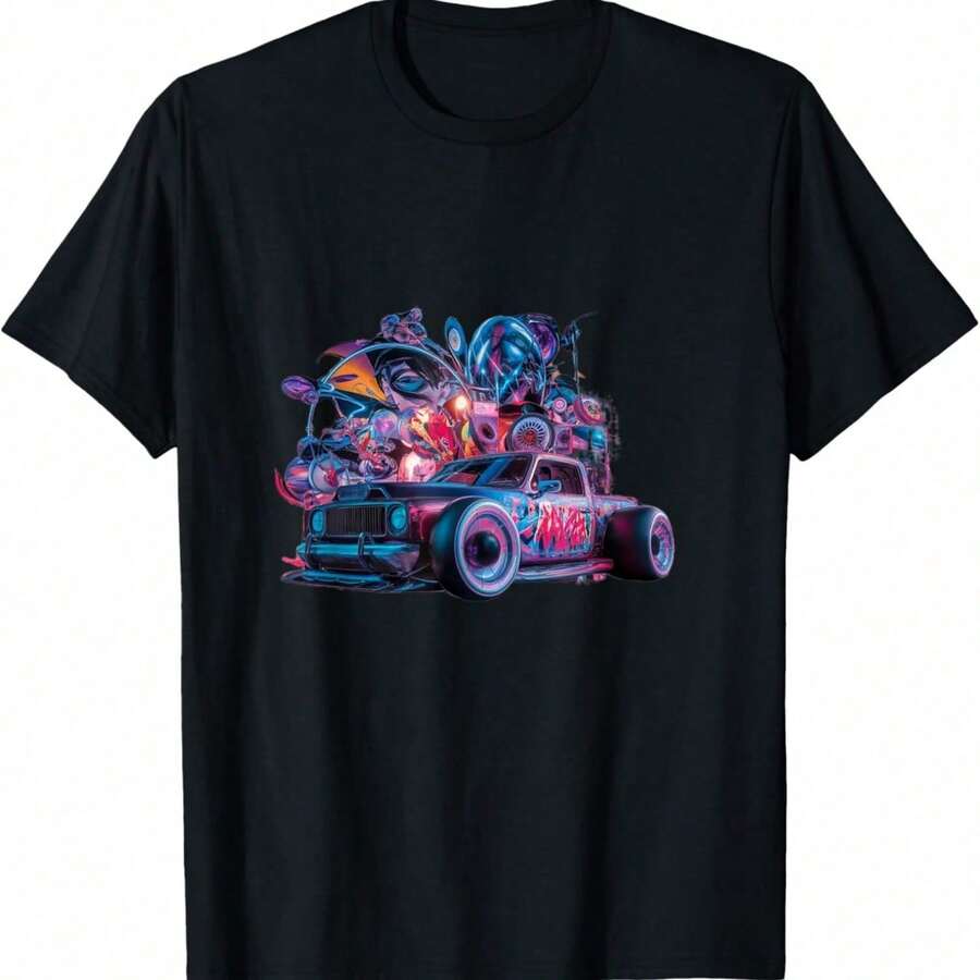 T-Shirts With Original Graffiti Design - Black19 - View 1