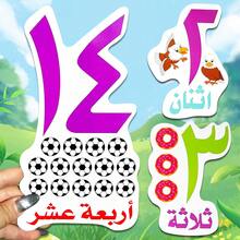 Un juego de 20 tarjetas de números árabes de diseño colorido y único, que constituye un regalo educativo excelente y llamativo para niños. - Multicolor - Ver 5