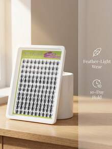 DIY Cluster Lashes 120pcs 10 Rows Soft Synthetic Fiber Natural 3D Wispy Volume 10-14mm Mixed Length Easy Apply Reusable Soft Black Band Eyeliner Effect Curling Eye Enlarging Individual Lashes For Women Daily - View 6