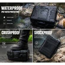 Hard Protective Storage Box / Tool Box, Featuring Super Strong Shock Resistance, Anti-Drop, Pressure Resistance And Waterproof, Plastic Storage Box Body Made Of Thickened Engineering Plastic, Reinforced Ribs On Surface To Enhance Impact Resistance, Built-In Cushioning Space To Absorb External Impact, Sealed Latch Design To Isolate Water Vapor And Dust, High-Altitude Drop And Heavy Object Compression Will Not Damage Internal Items. - Multiple Styles - View 5