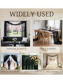1pc Bed Curtain Mosquito Net, Bed Canopy 75*600cm, 75*300cm, Sheer Transparent Curtain Drape, Veil, For Wedding/Party/Tablecloth/Birthday/Home Decor/Mosquito Net (Light Strip And Accessories Not Included) - Multicolor - View 7