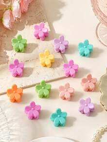 50pcs/80pcs Candy Color Mini Hair Claw Clips, Cute Princess Hair Accessories For Girls, Daily Hair Clips For Bangs And Loose Strands - Pink - View 8