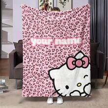 SANRIO 1pc Customized Cartoon Pattern Blanket, Personalized Name, Printed With Cartoon Pattern, Cute And Cozy Style - Soft And Comfortable, Machine Washable, Suitable For Sofa, Living Room, Office, Chair - Perfect Gift For Family And Friends - Multicolor - View 13