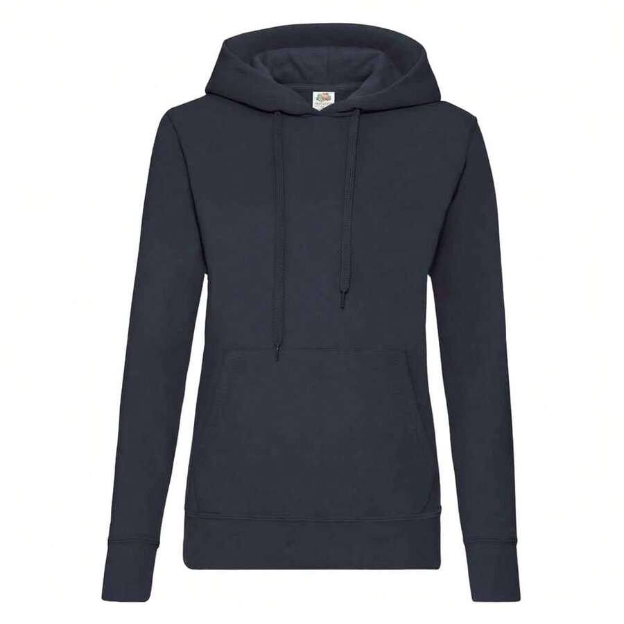 Fruit Of The Loom Classic Lady Fit Hooded Sweatshirt - Deep Navy - View 1