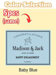 1/3/5pcs, Custom Wine Bottle Label Stickers, Personalized Text & Icon Design, Waterproof Self-Adhesive,For Engagement/Wedding/Birthday/Graduation/New Year Party Decor, Minimalist Elegant Style, Perfect For Champagne, Party Favors & Gift Decoration - Multicolor - View 22