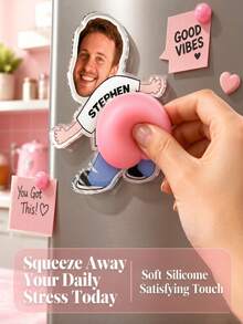 1pc Custom Funny Face Acrylic Fridge Magnet Funny Photo Gift Cute Decorative Refrigerator Magnet Unique Custom Face Magnet Acrylic Big Belly Fridge Magnet Prank Funny Gift Father's Day Gift Birthday Gift Gift For Friends Couples Gift Dad Boyfriend - Style 4 - View 2