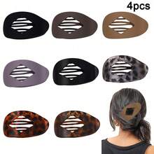 4pcs Flat Hollow Rhombus Hair Clips Set, Nape Hairstyle Daily Use, Non-Slip Duck Clip, Bendable Arc Design, Retro Minimalist Niche Hair Accessories,Festival,Party - Hollowed-out Rhombus Multicolor - View 12