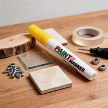 Unisex Waterproof Quick-Drying Paint Marker With 8mm Thick Tip, Industrial Style For Car, Home And DIY - Yellow - View 2