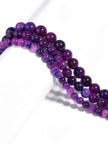 1 fio de contas redondas soltas de pedra natural de sugilite 6/8/10mm para fazer joias DIY, pulseiras e acessórios para brincos - Multicolorido - Ver 2